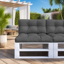 Pallet Cushions 2 pcs: Anthracite, Water-Resistant Material