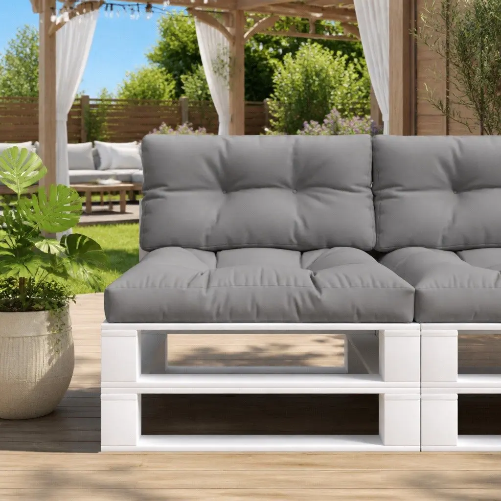 Grey Outdoor Sofa Seat Pad Cushion Set