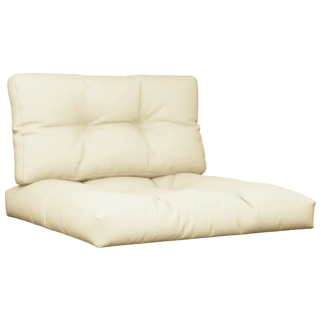 Pallet Cushions 2 pcs Cream Outdoor Garden Sofa Seat Pads Soft Comfortable