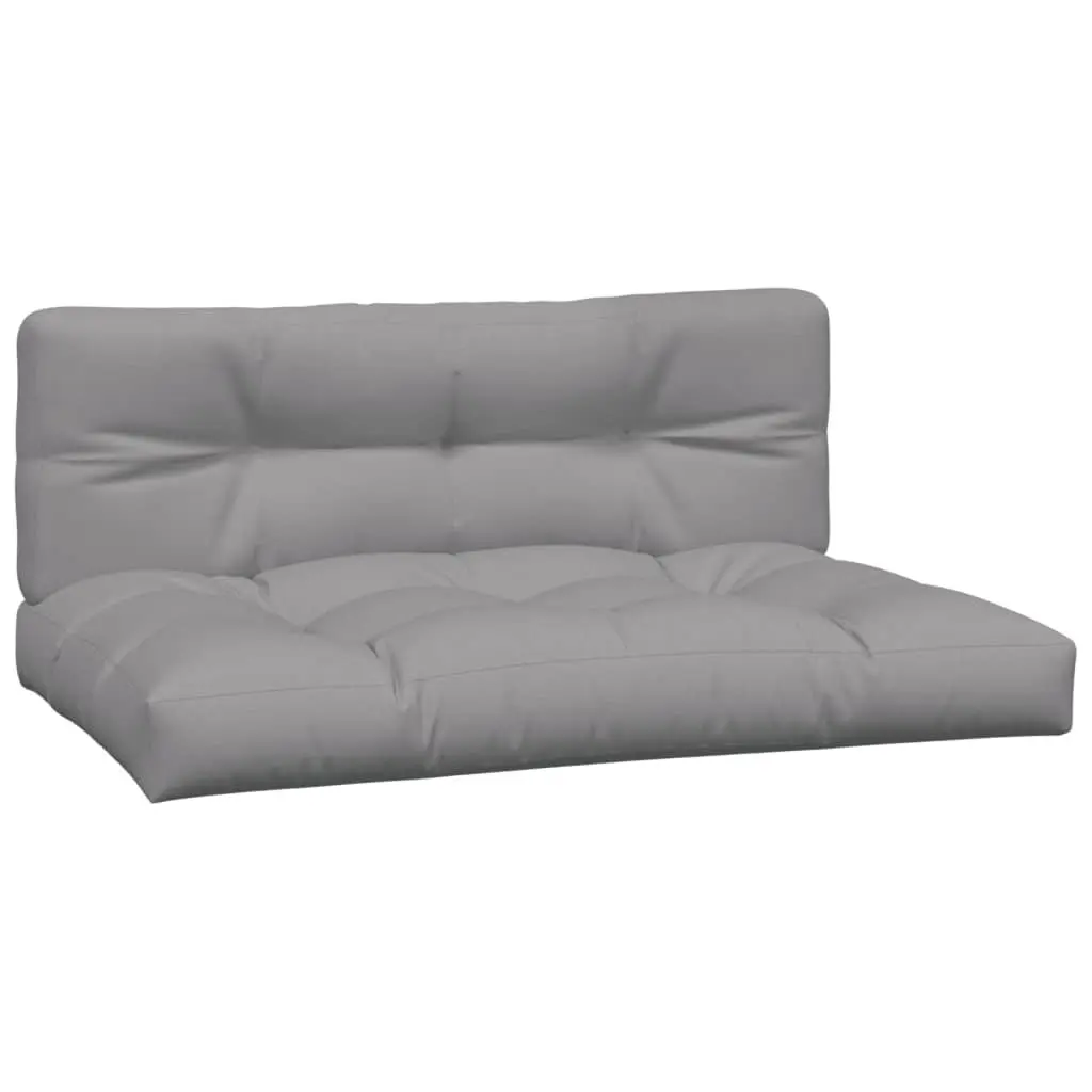 Pallet Cushions 2 Pieces Grey Polyester Fabric Outdoor Garden Sofa Seating Pads