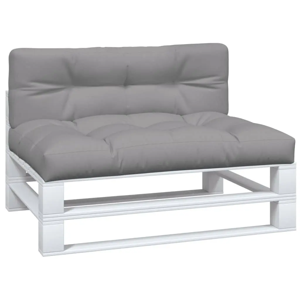 Pallet Cushions 2 Pieces Grey Polyester Fabric Outdoor Garden Sofa Seating Pads