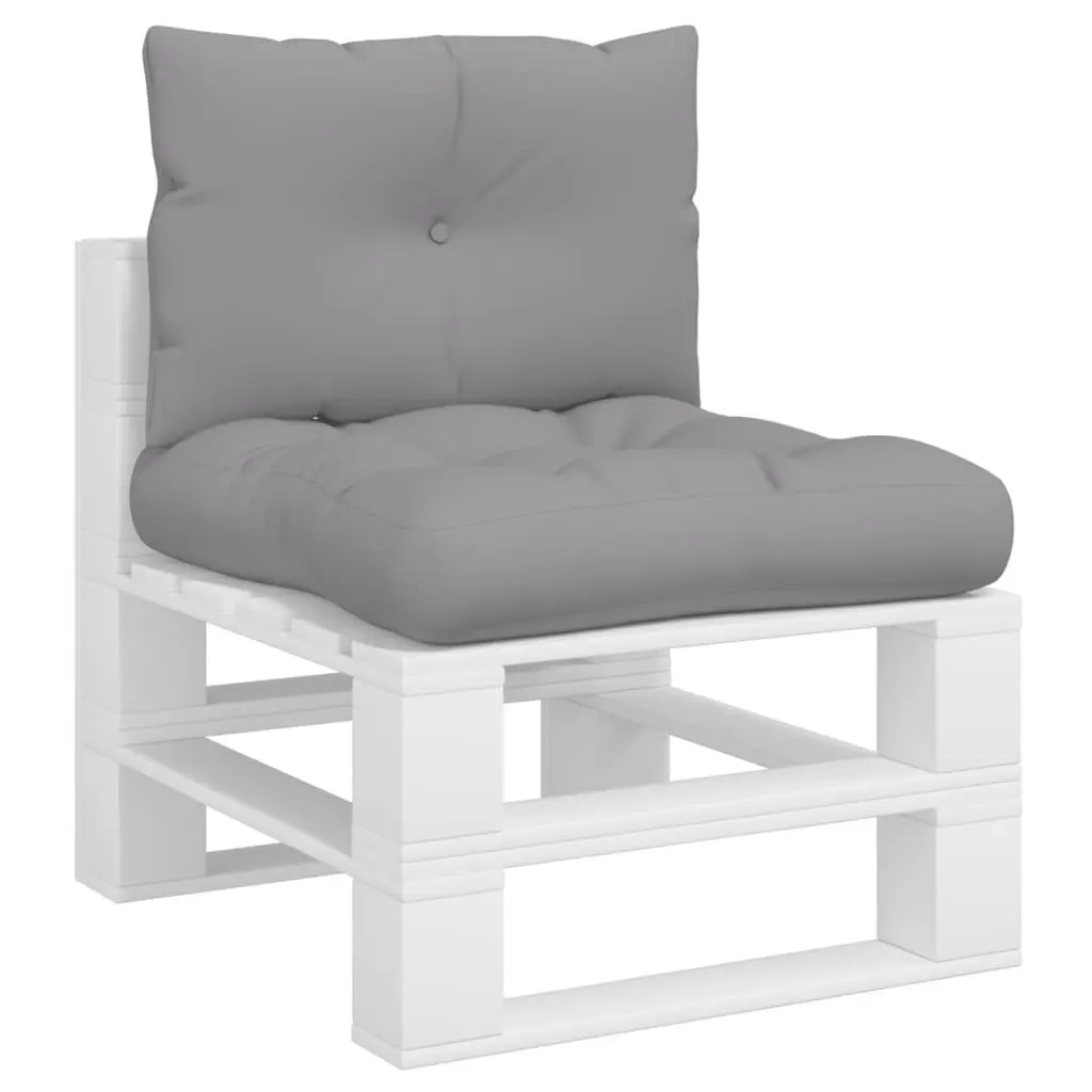 Pallet Cushions 2 Pieces Grey Outdoor Garden Sofa Pad Seating Decor Polyester