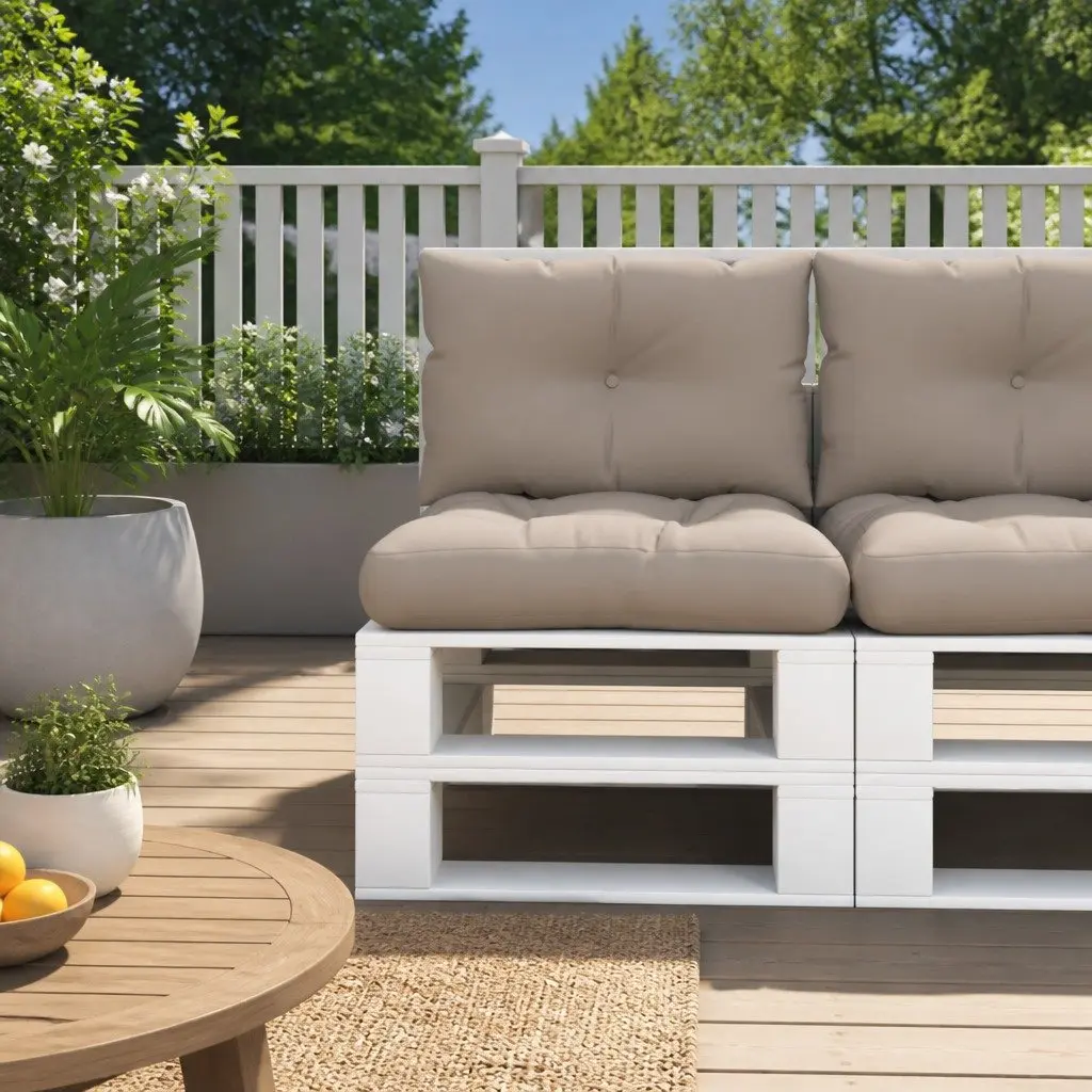 Pallet Cushions Outdoor Garden Furniture Seat Pad Taupe 2 Piece