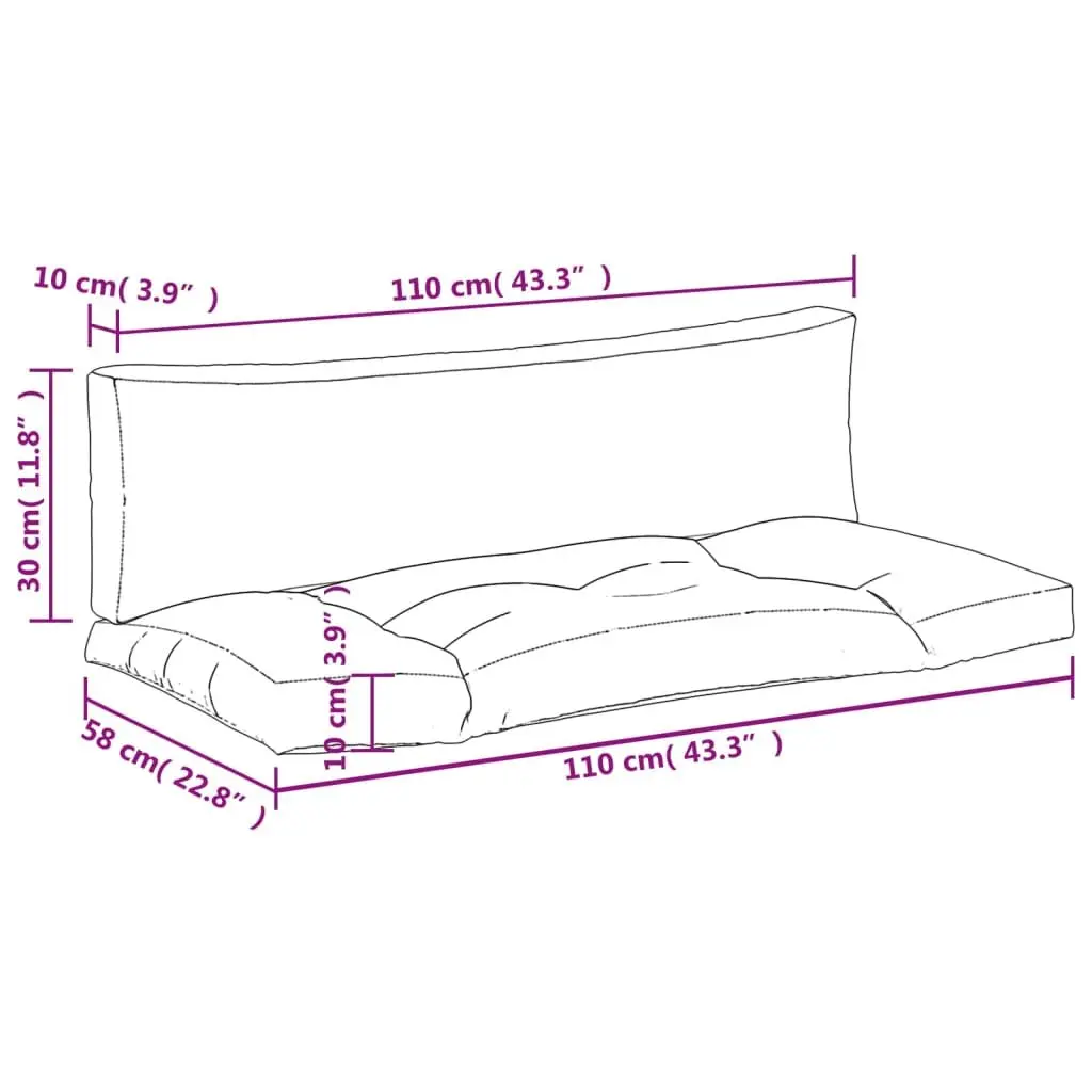 Pallet Cushions 2 pcs Grey Outdoor Indoor Seat Pad Garden Furniture Decor