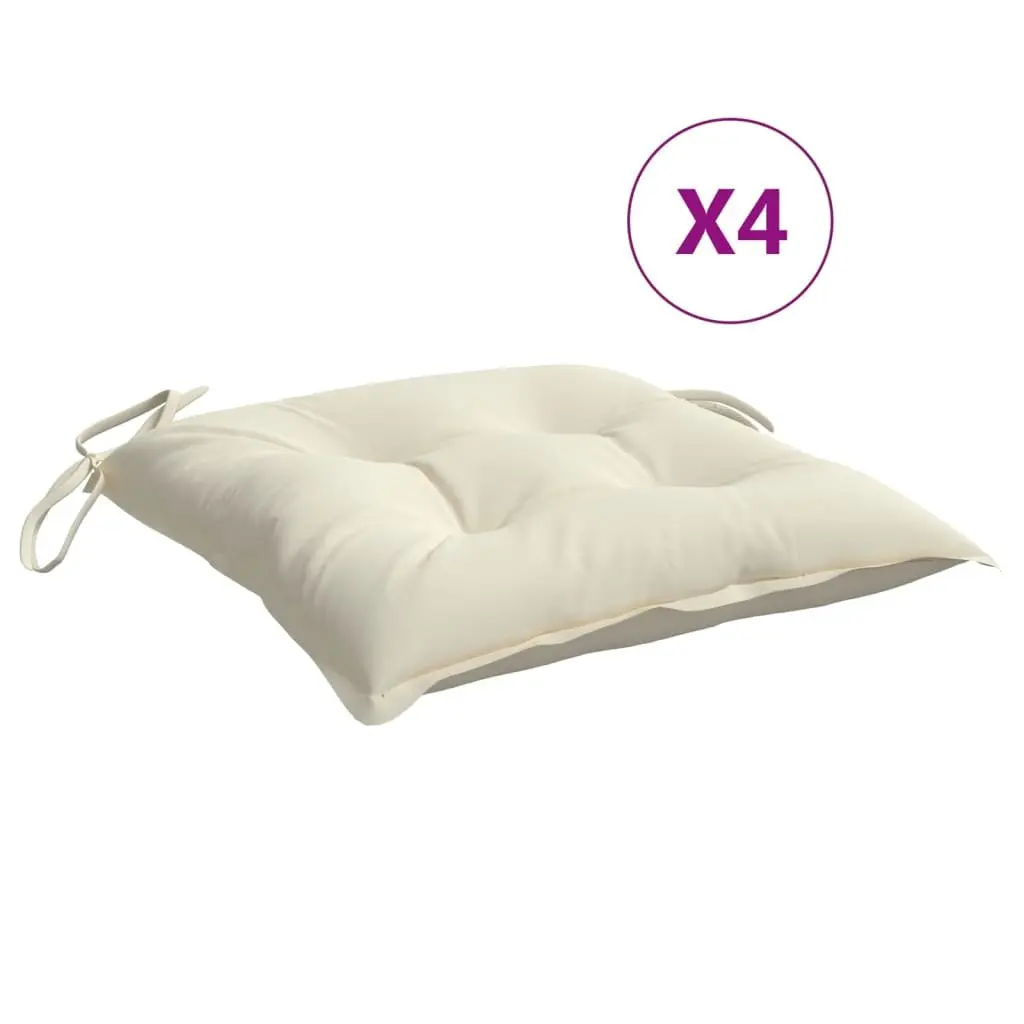 Chair Cushions Outdoor Garden Patio 50 x 50 x 7 cm Cream 4 Pieces Oxford Fabric