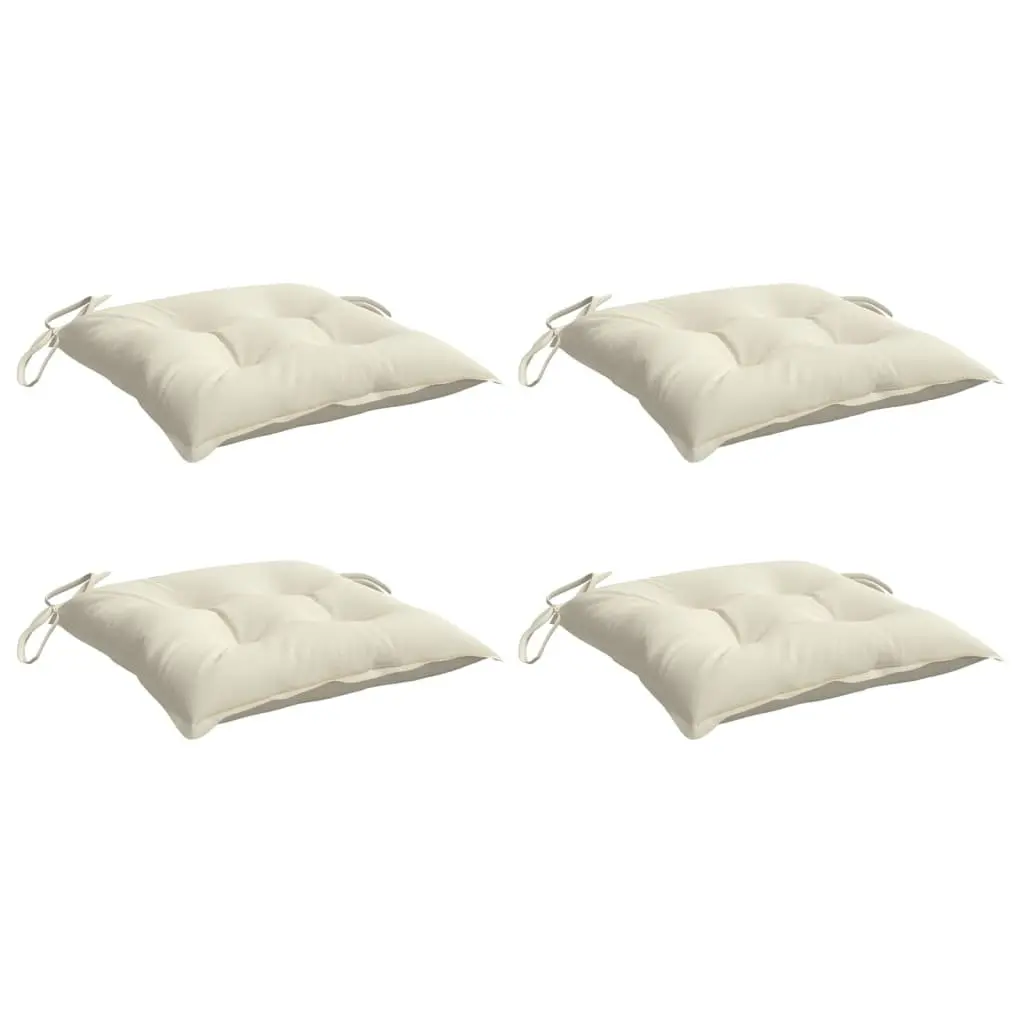 Chair Cushions Outdoor Garden Patio 50 x 50 x 7 cm Cream 4 Pieces Oxford Fabric