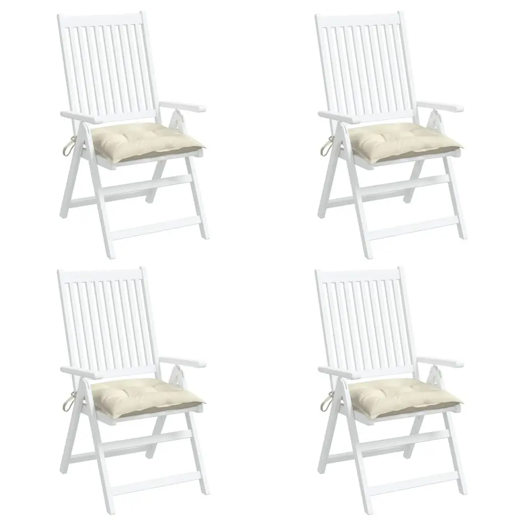 Chair Cushions Outdoor Garden Patio 50 x 50 x 7 cm Cream 4 Pieces Oxford Fabric