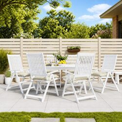 Specifications of Chair Cushions 6pcs Cream White Oxford Fabric