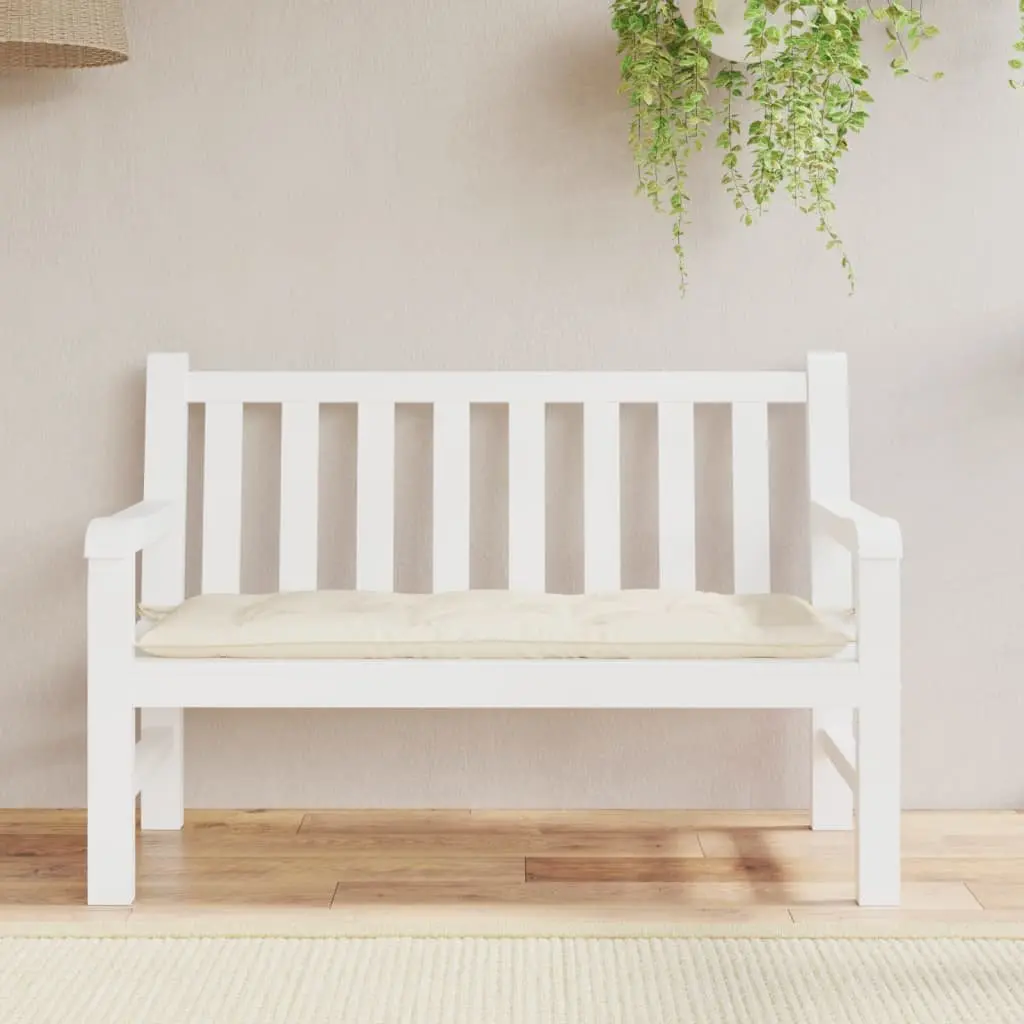 Garden Bench Cushion Outdoor Use Cream Oxford Fabric 120x50x7cm