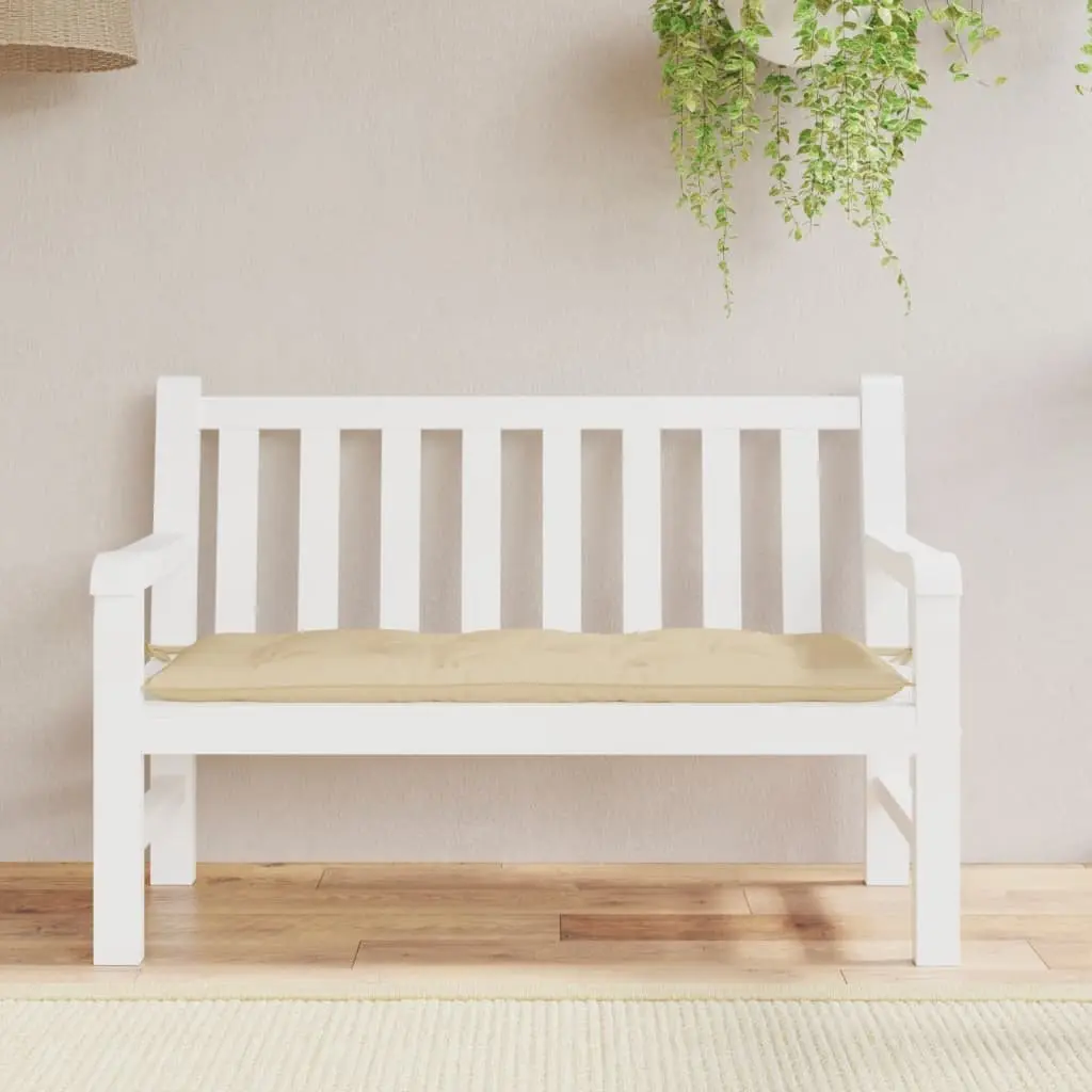 Garden Bench Cushion Outdoor Patio Seat Pad Beige 120 x 50 x 7 cm Oxford Fabric Water-Resistant