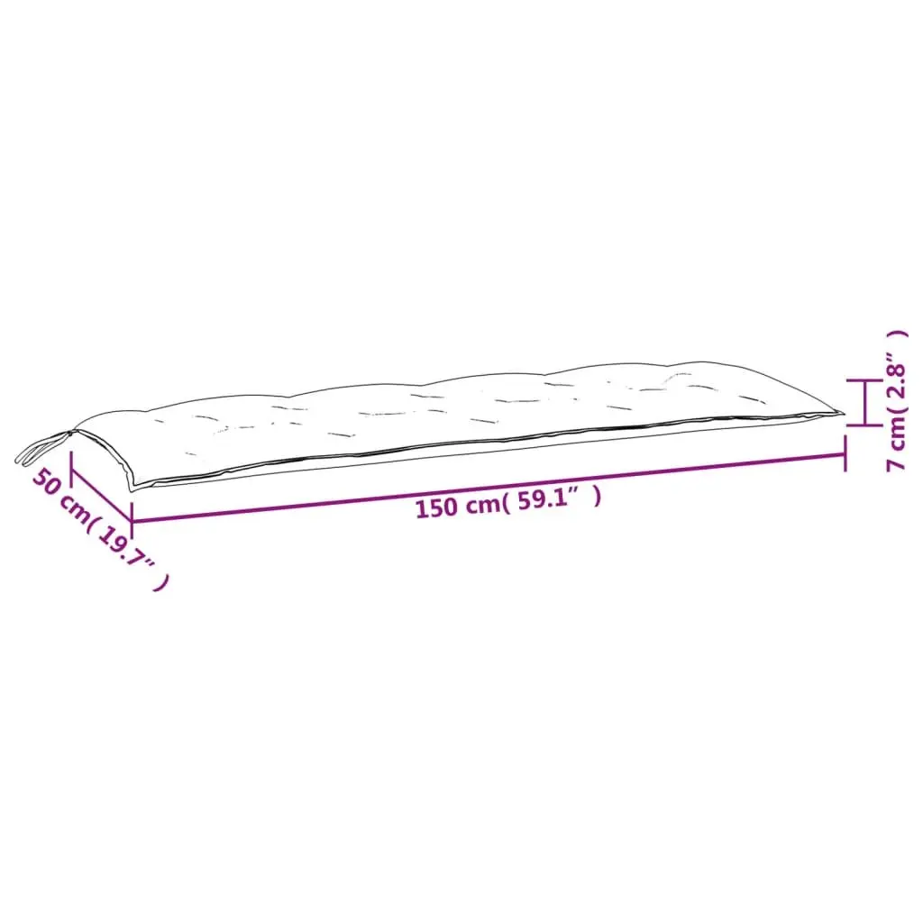 Outdoor Cushion 150x50x7cm Anthracite Garden Bench Pad for Patio and Indoor Furniture