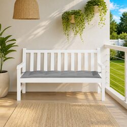 Garden Bench Cushion 150x50 cm Grey Outdoor Patio Seat Pad Oxford Fabric