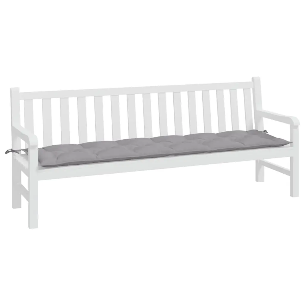 Garden Bench Cushion Grey 200x50x7cm Outdoor Patio Seating Pad Water-Resistant