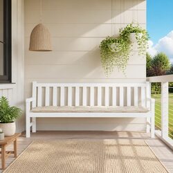 Beige Outdoor Bench Cushion with Water-Resistant Oxford Fabric