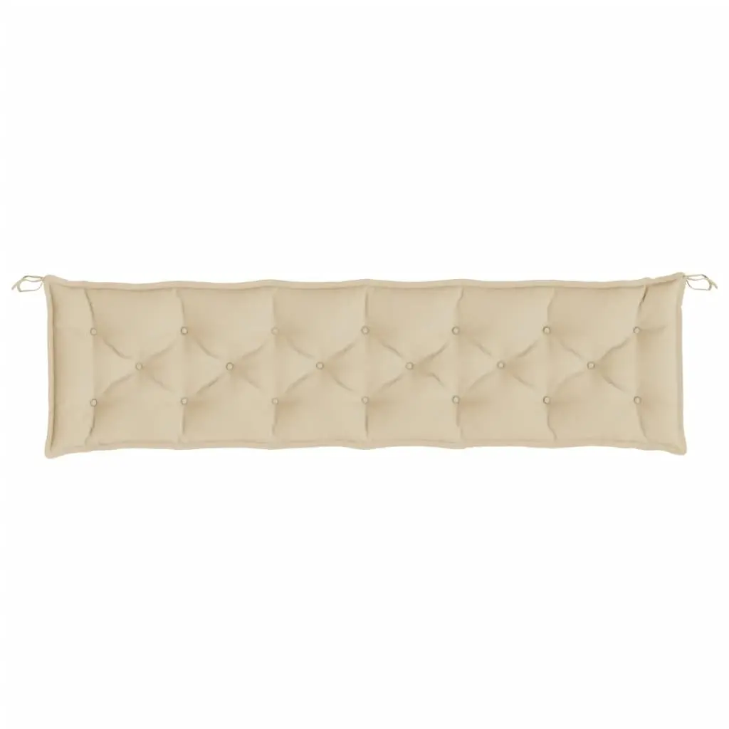 Beige Outdoor Bench Cushion with Water-Resistant Oxford Fabric