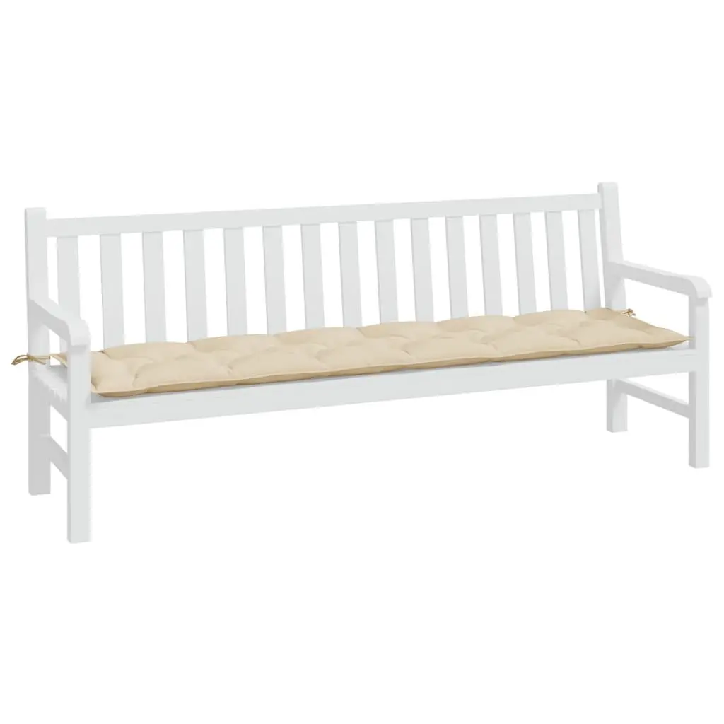 Beige Outdoor Bench Cushion with Water-Resistant Oxford Fabric