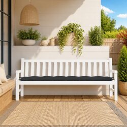 Garden Bench Cushion Black 200x50x7cm Outdoor Patio Seating Pad Water-Resistant