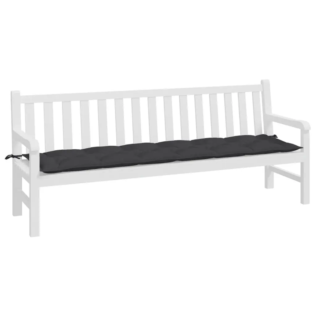 Garden Bench Cushion Black 200x50x7cm Outdoor Patio Seating Pad