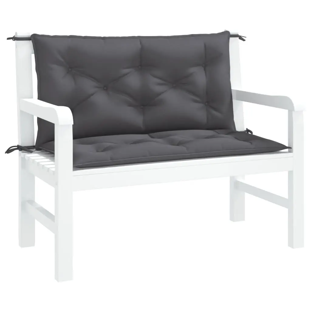 Garden Bench Cushions 2 Pack Outdoor Seat Pad Anthracite Water-Resistant Oxford