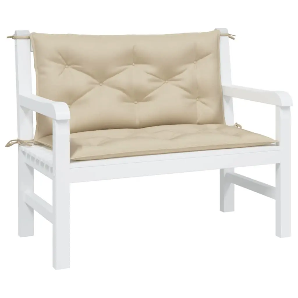 Garden Bench Cushions 2 Pcs Outdoor Patio Seating Pad Oxford Fabric Beige