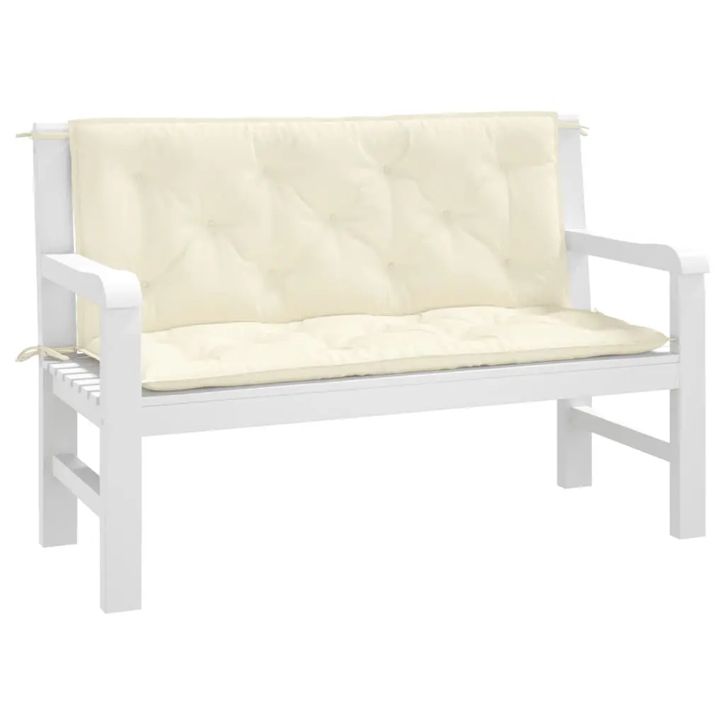 2 Pack Cream Garden Bench Cushions