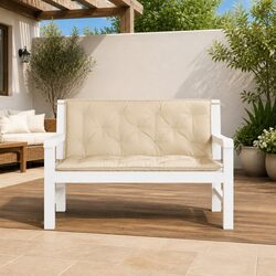 Garden Bench Cushions, 2 Beige Pieces - 120x50x7 cm