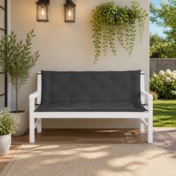 Garden Bench Cushions 2 Pieces Anthracite Oxford Fabric Outdoor Patio Seating