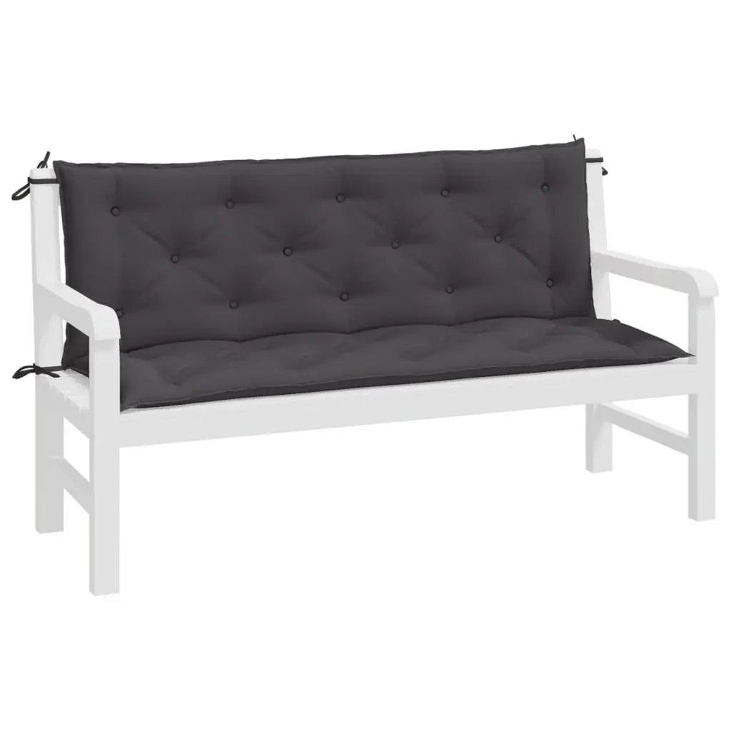 Garden Bench Cushions, Anthracite 2-Piece Set