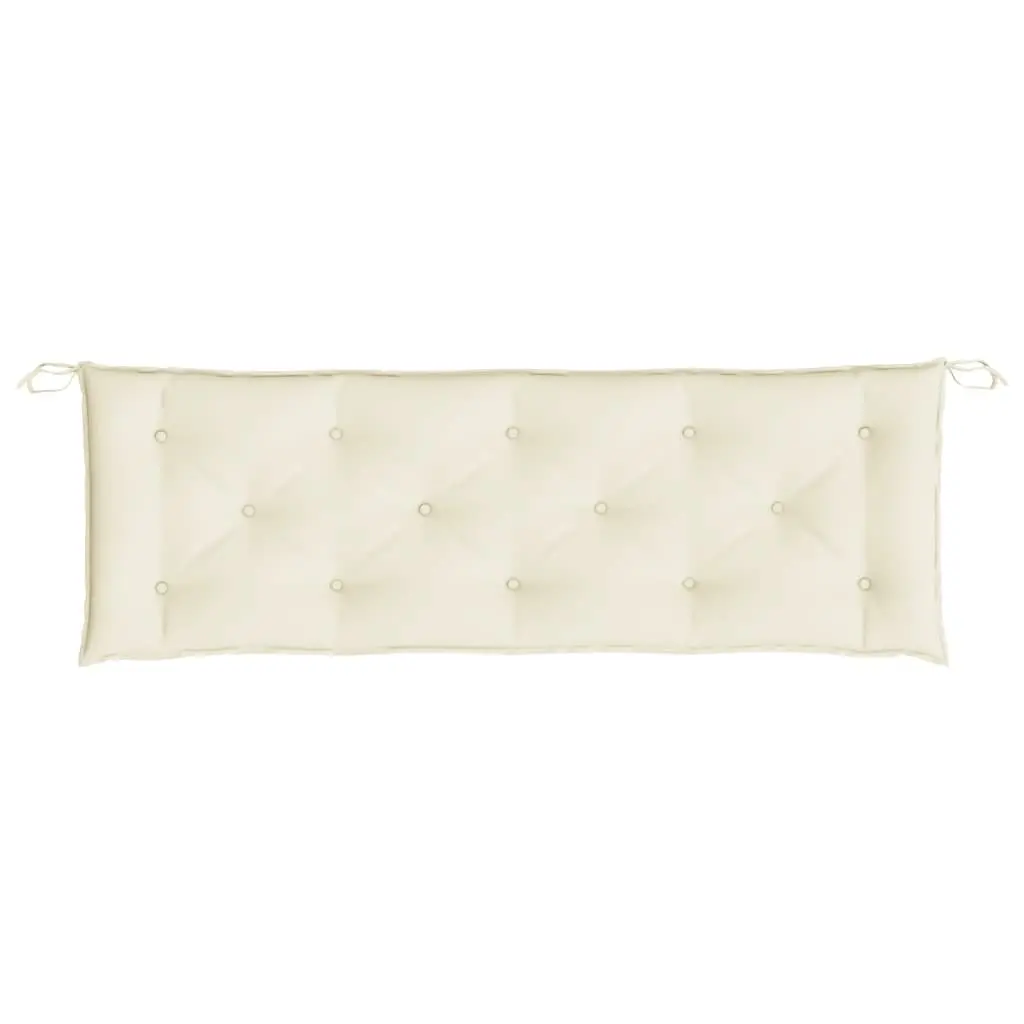 Garden Bench Cushions Outdoor Patio Seating Pad 150 x 50 x 7 cm 2 Pieces Cream Water Resistant