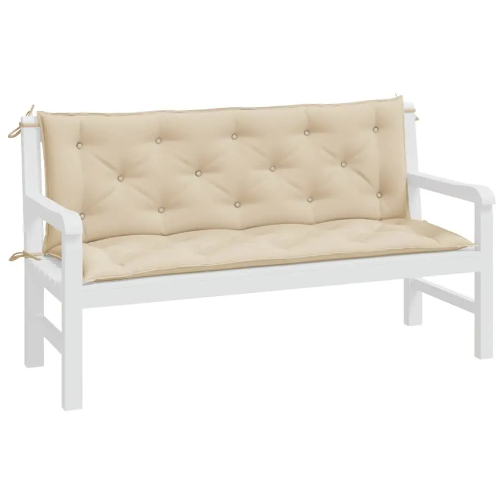 Garden Bench Cushions Outdoor Patio Seating Pad 150 x 50 x 7 cm 2 Pieces Beige