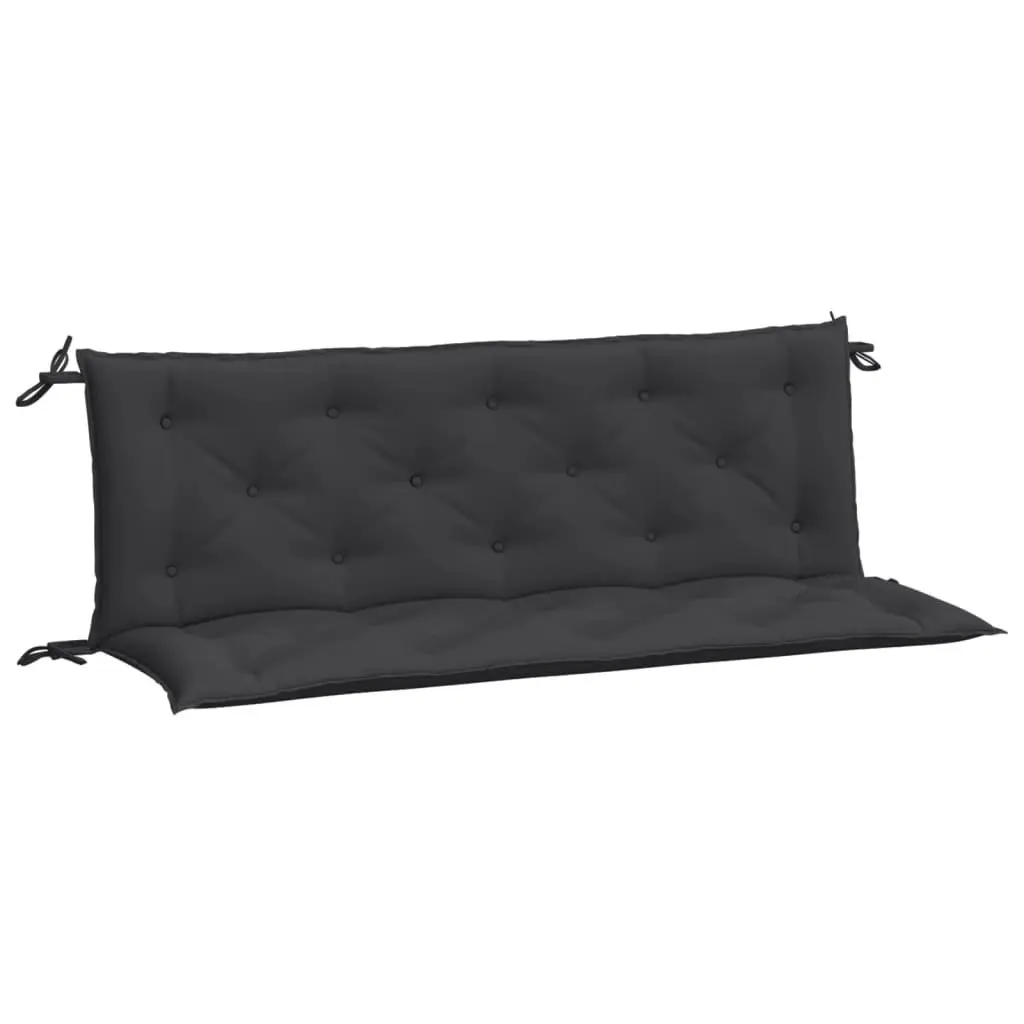 Black Garden Bench Cushions 2pcs 150x50x7cm