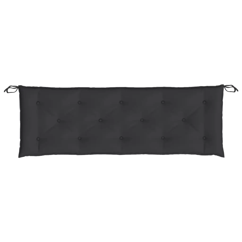 Black Garden Bench Cushions 2pcs 150x50x7cm