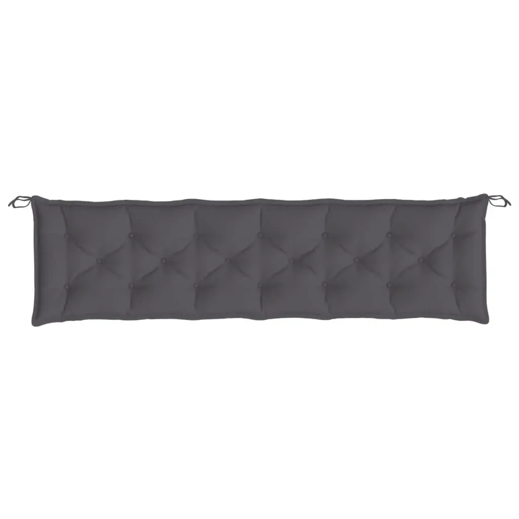 Garden Bench Cushions Outdoor Use 200 x 50 x 7 cm Anthracite 2 Piece