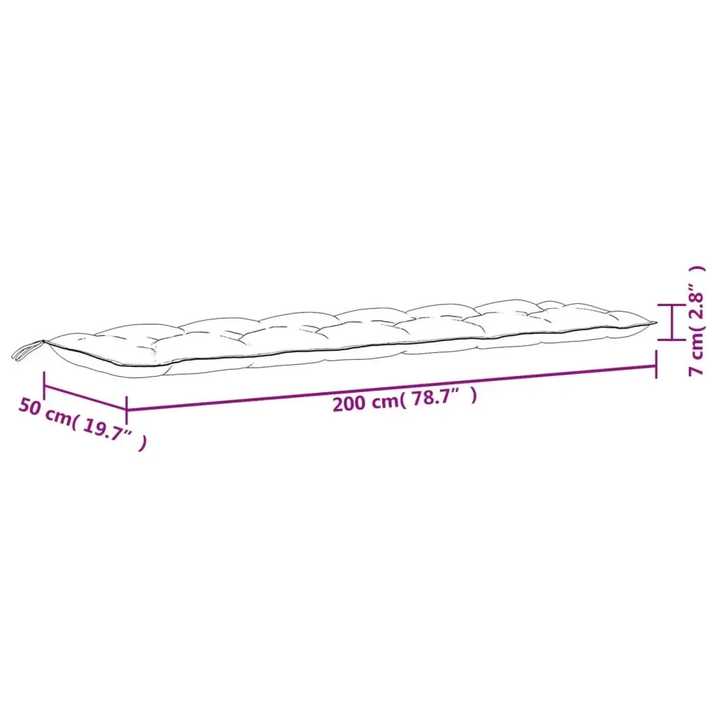 Garden Bench Cushions Outdoor Use 200 x 50 x 7 cm Anthracite 2 Piece