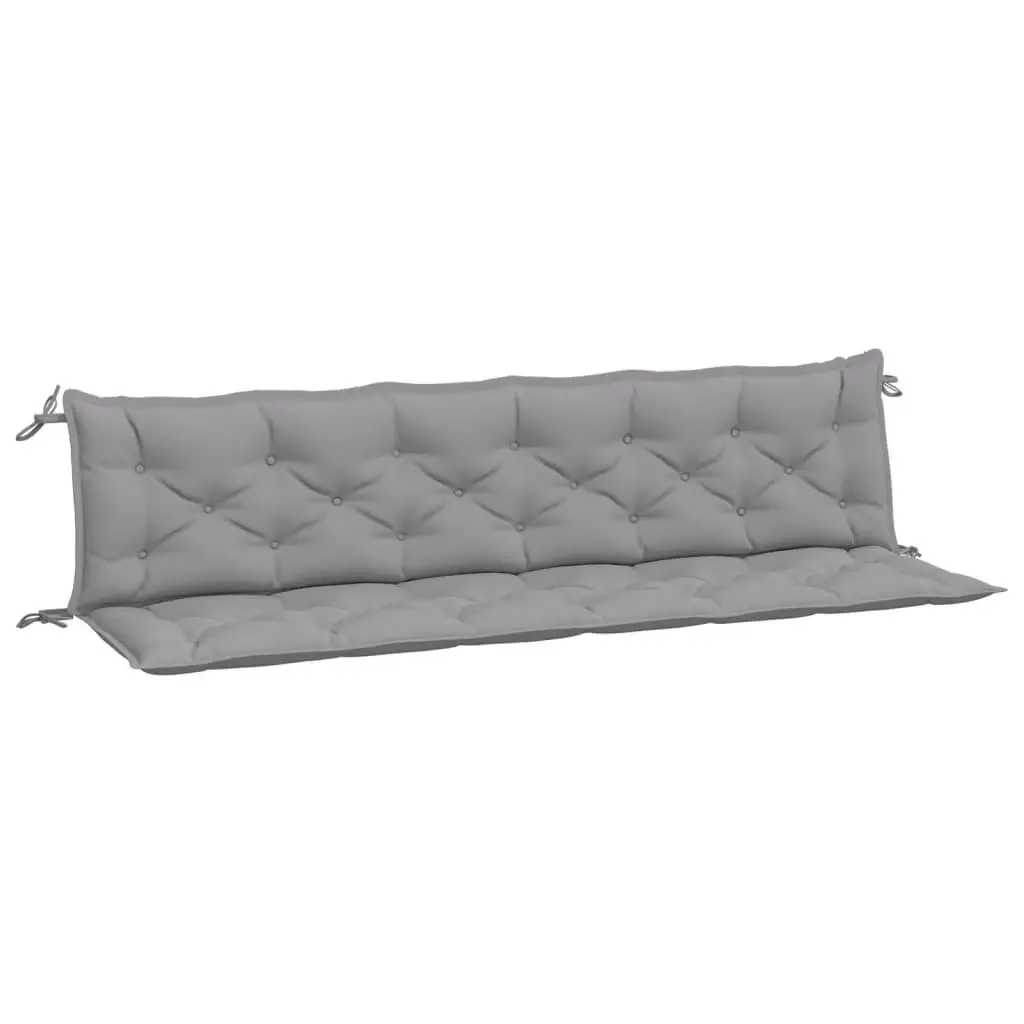 Garden Bench Cushions 2pcs Grey 200x50x7cm Outdoor Seat Pads Water Resistant
