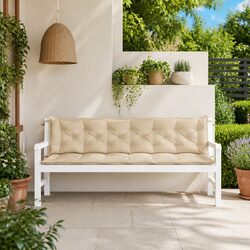 Garden Bench Cushions Specifications: 2 Pcs Beige, Water-Resistant