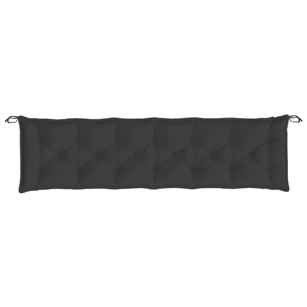 Garden Bench Cushions 2pcs Black 200x50x7cm