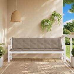 Taupe Garden Bench Cushions 200 x 50 x 7 cm, 2 pcs