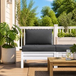 Pallet Cushions 2pc Anthracite Oxford Fabric, Soft Filling