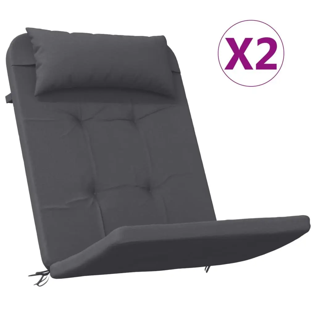 Adirondack Chair Cushions Outdoor Garden Patio 2 Piece Anthracite Oxford Fabric
