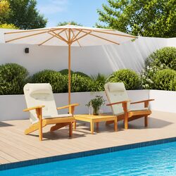 Adirondack Chair Cushions - Cream, 2 pcs, Oxford Fabric