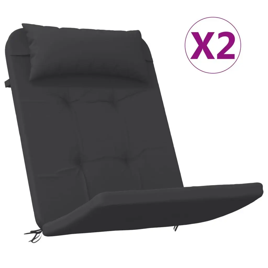 Adirondack Chair Cushions Outdoor Use 2 Pieces Black Oxford Fabric Seat Pad
