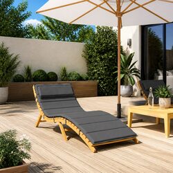 Sun Lounger Cushion Anthracite 180x60x4 cm Oxford Fabric Outdoor Garden Patio