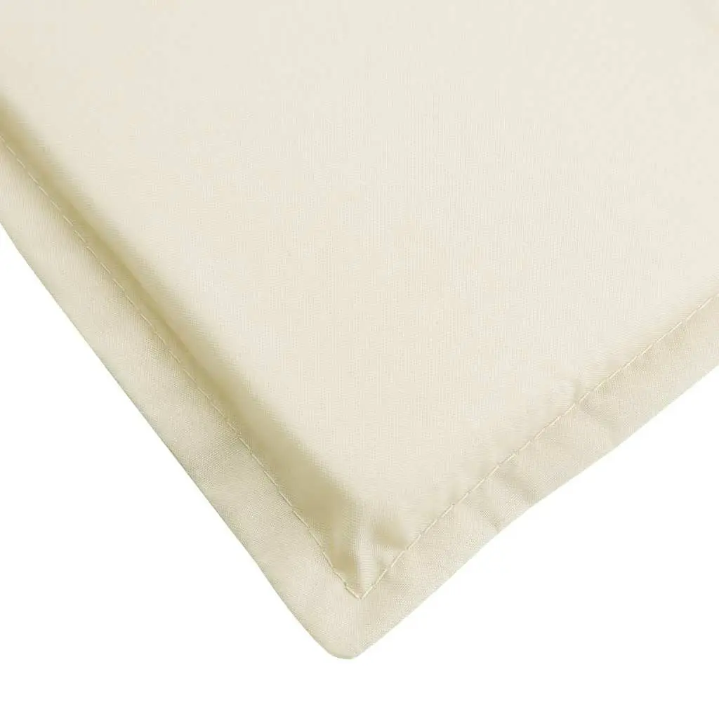 Sun Lounger Cushion Outdoor Garden Patio 180 x 60 cm Cream Water-Resistant Oxford