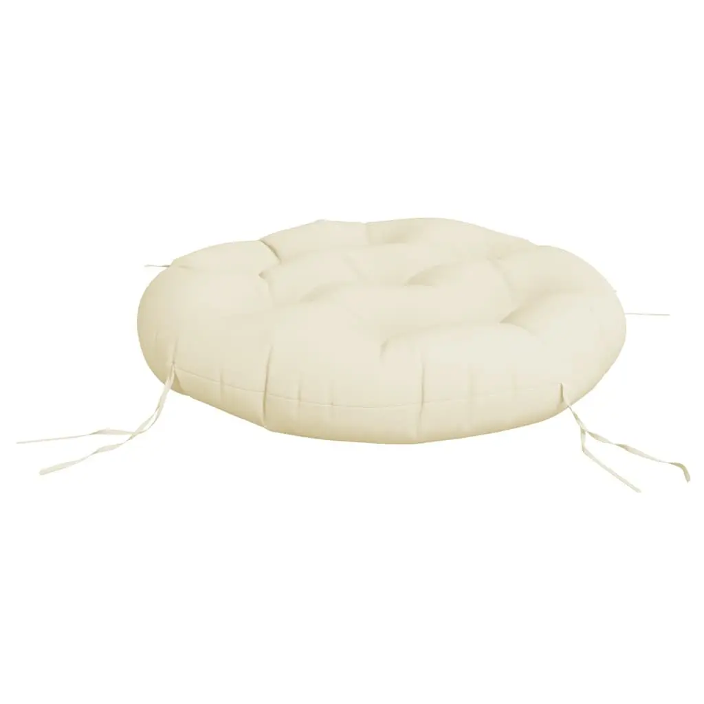 Round Cushion Outdoor Garden Chair Seat Pad Cream 60cm Diameter