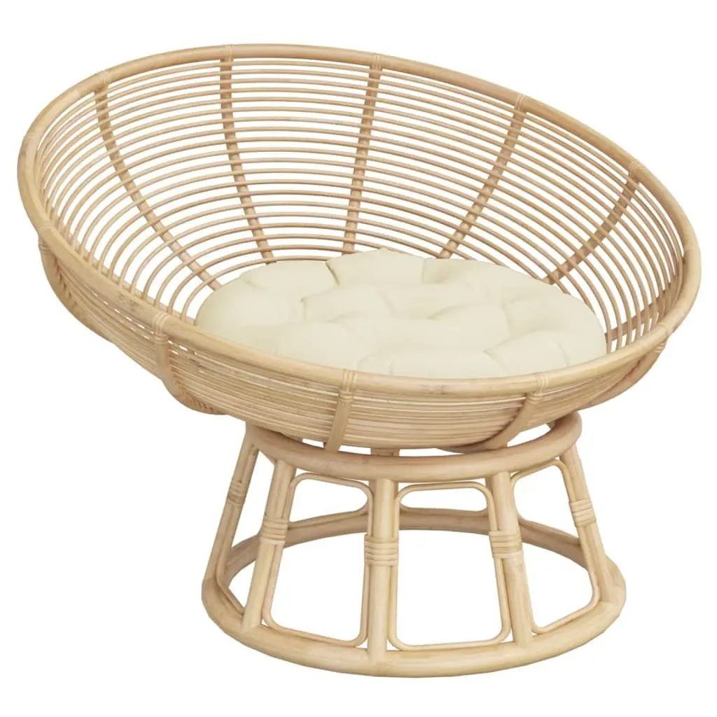 Round Cushion Outdoor Garden Chair Seat Pad Cream 60cm Diameter