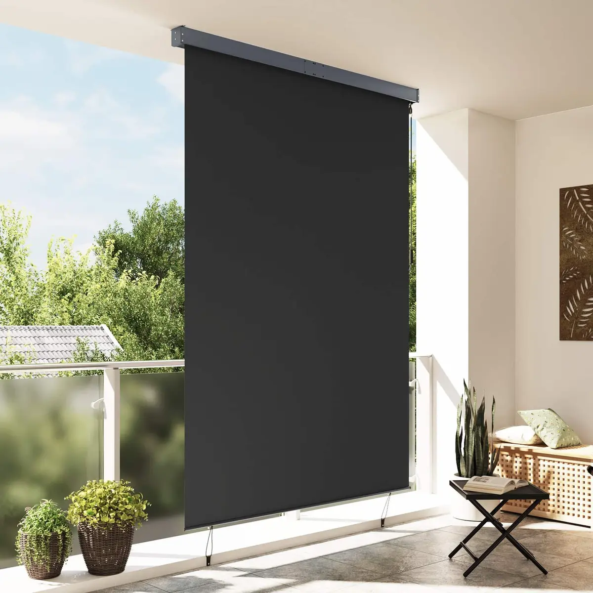 Outdoor Roller Blind Anthracite for Patio Garden 180 x 250 cm