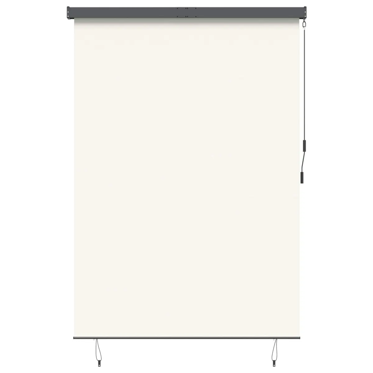 Outdoor Roller Blind Cream 180 x 250 cm UV Protection Hand Crank
