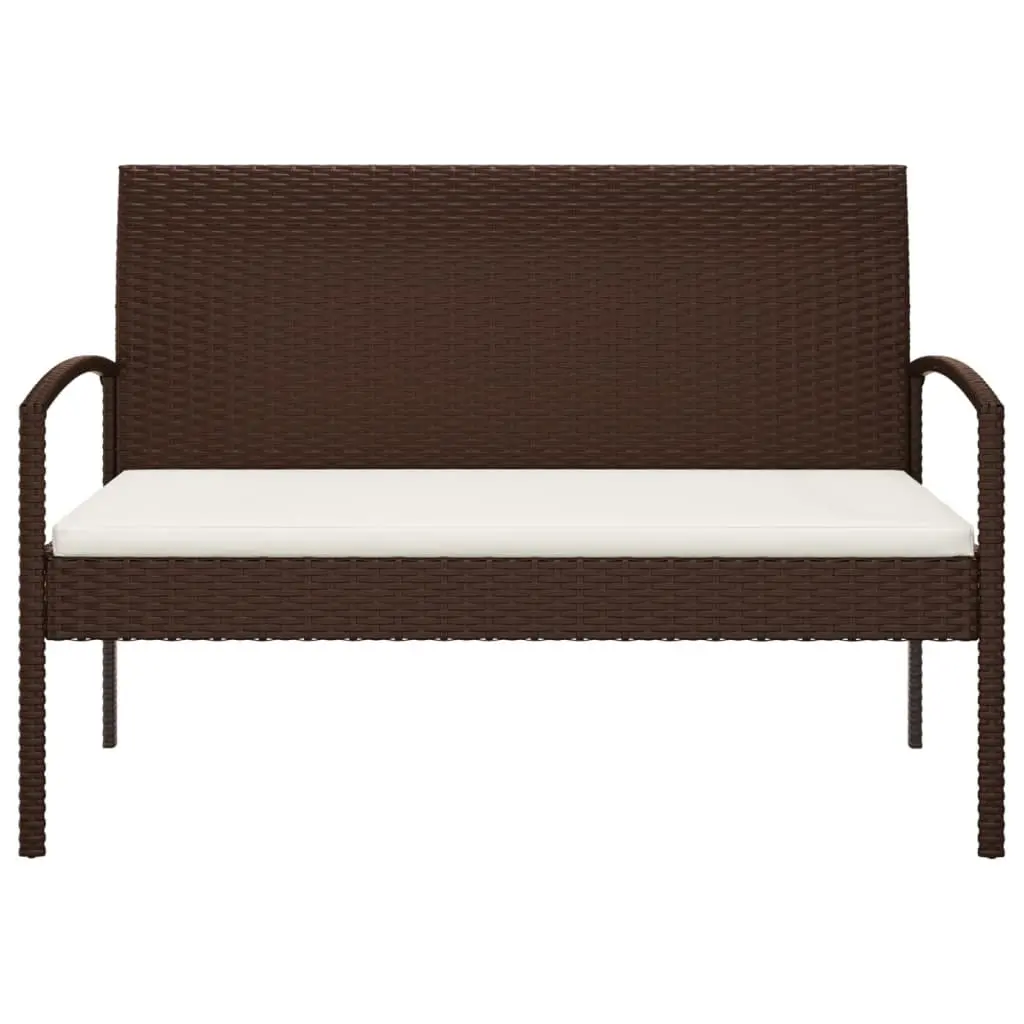 Garden Bench for Outdoor Use 105cm Brown Poly Rattan