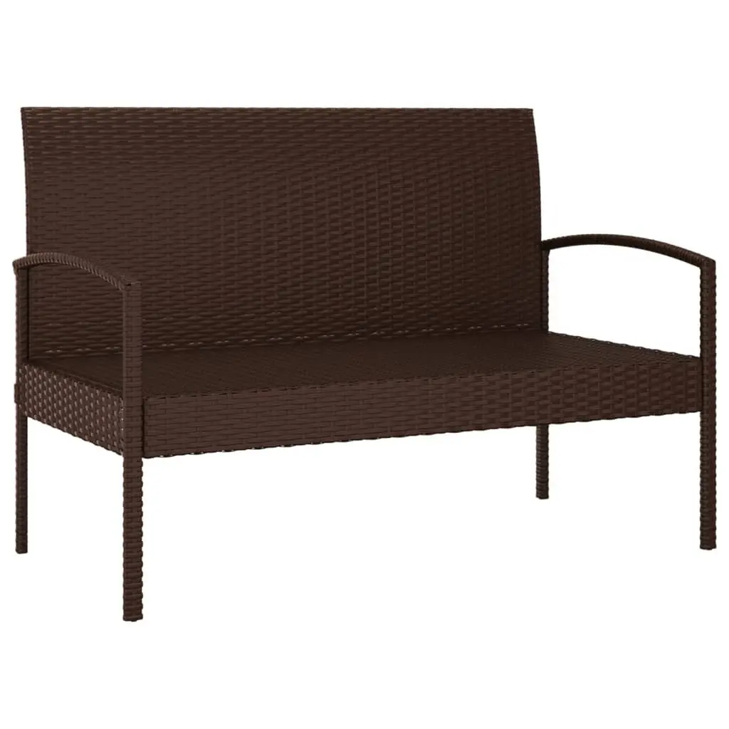 Garden Bench for Outdoor Use 105cm Brown Poly Rattan